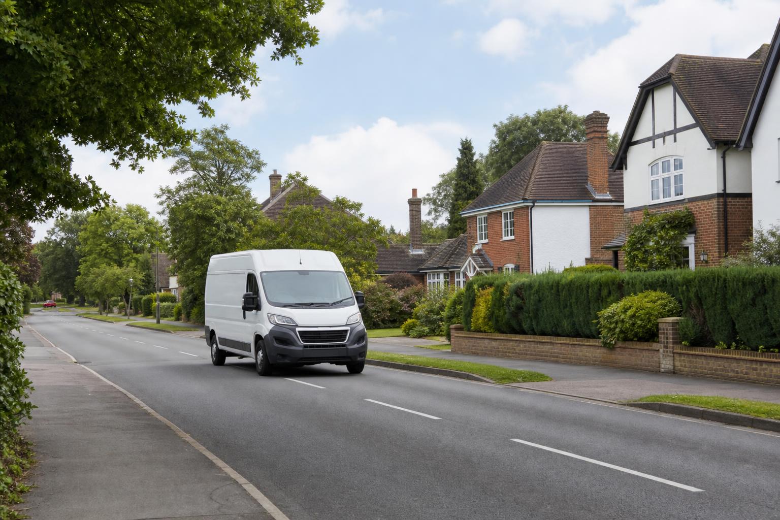 Hire van driving near North Baddesley in Hampshire
